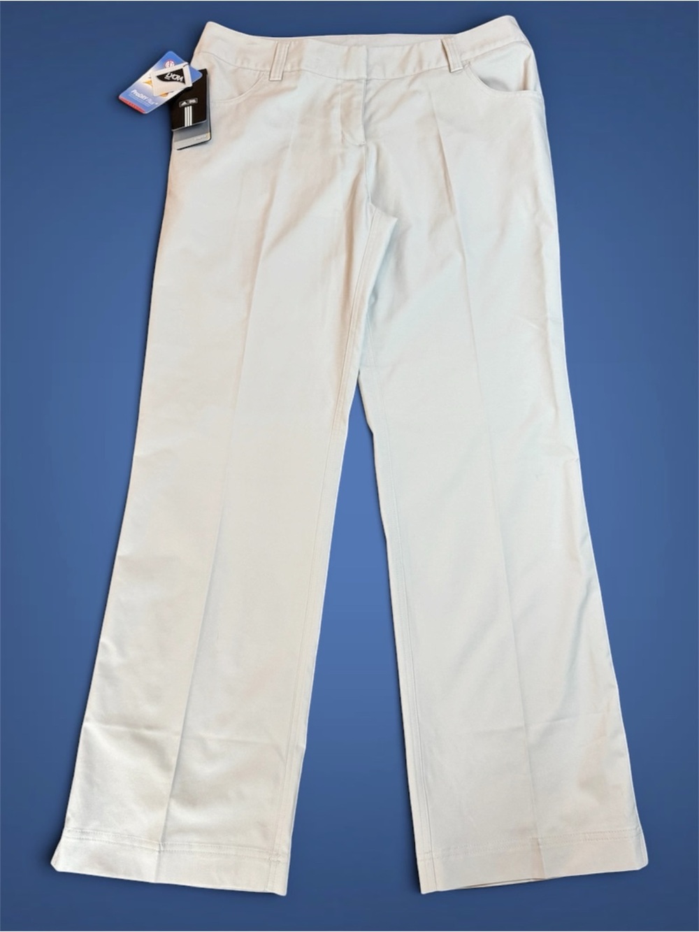 NWT adidas Women's Cream Ecru Straight-Leg Golf Trousers Sz 8
